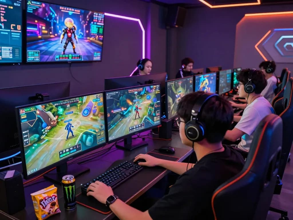 Players immersed in a mind control porn gaming experience, showcasing avatars and vibrant graphics.