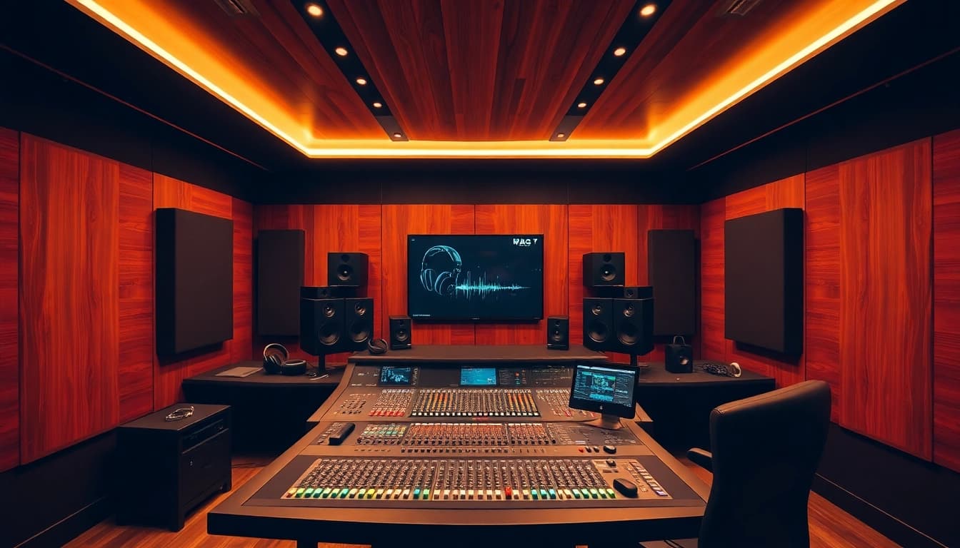 Elevate your music with online audio mastering in a modern studio setting.