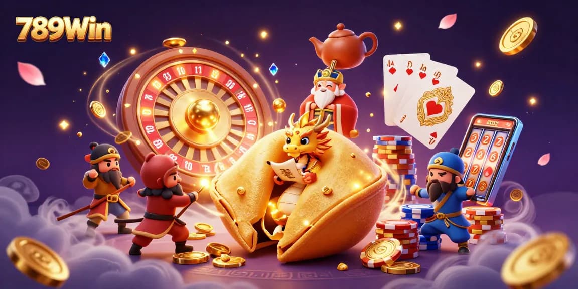 Cascade golden coins and game elements while 789Win offers immersive online casino gambling action.