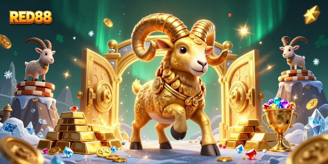 Experience the thrill of winning with RED88 at a luxurious casino featuring golden treasures and excitement.