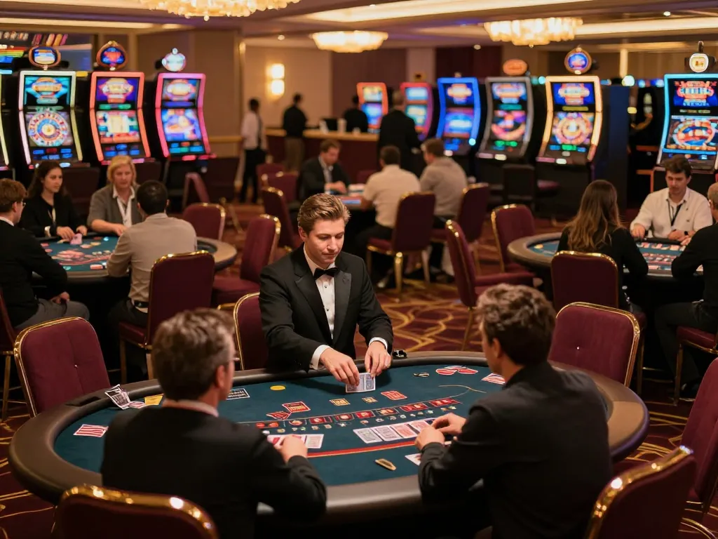 Players enjoy an exciting blackjack game at KJC, showcasing strategy and engagement.