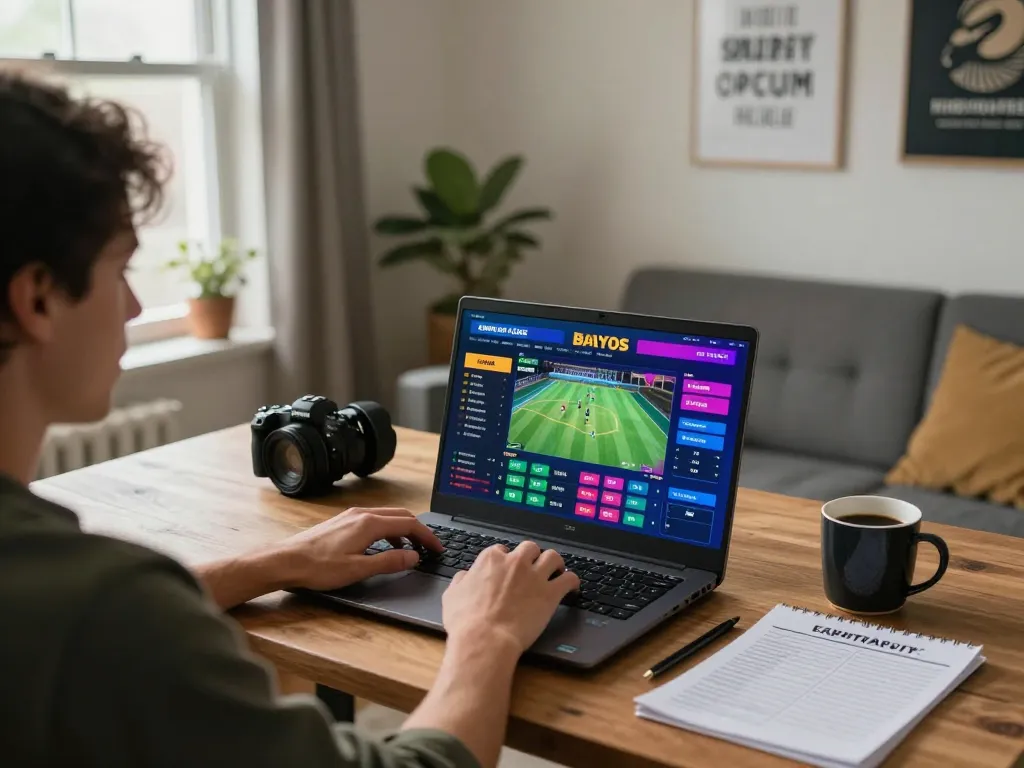 Action-packed home setup for online betting on 99OK with vibrant screen displaying live odds