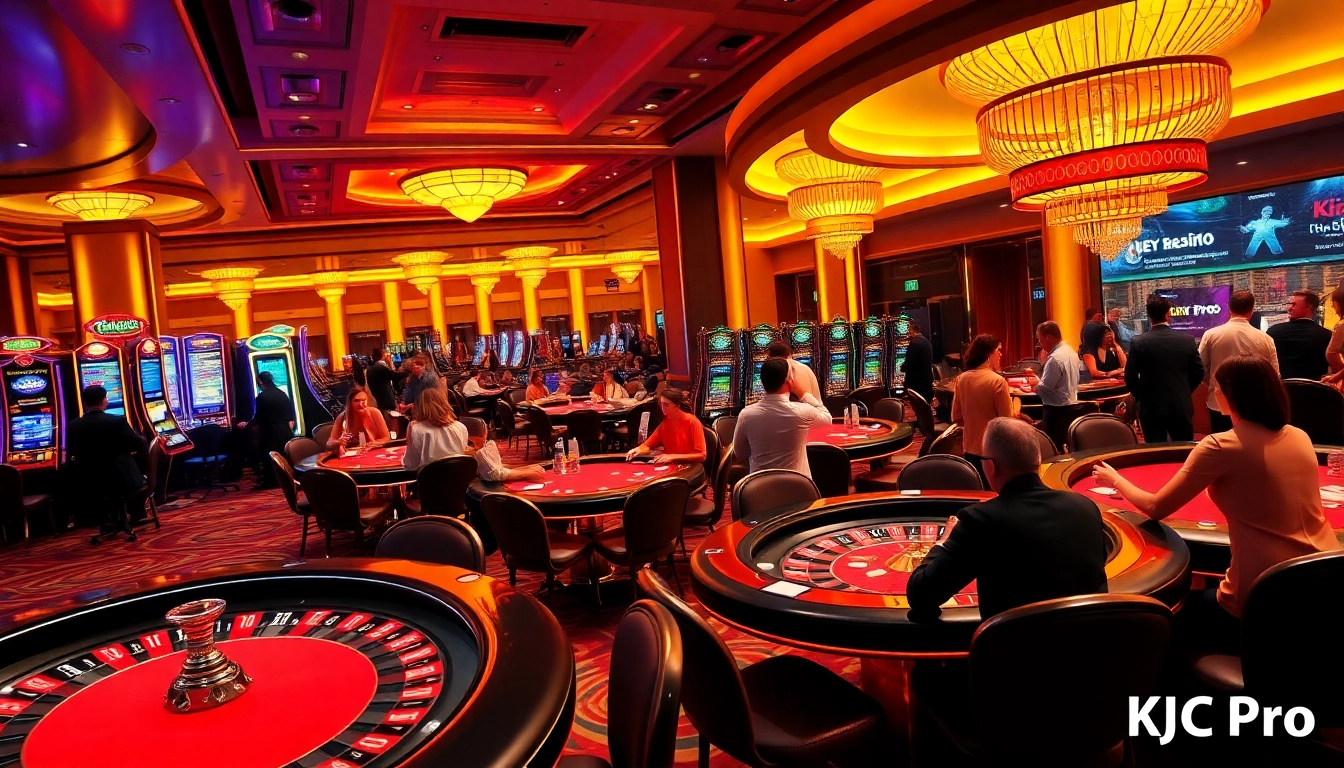 Experience excitement at KJC Pro's luxurious casino with vibrant tables and players.
