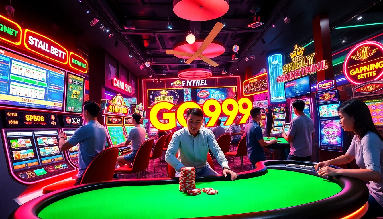 Experience thrilling online gaming at GO99.cheap, featuring diverse casino games and vibrant betting atmosphere.