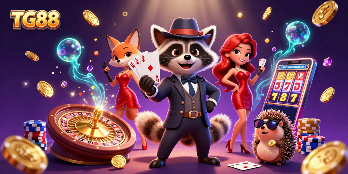 Experience thrilling gameplay at TG88 with a royal flush and dazzling casino elements.