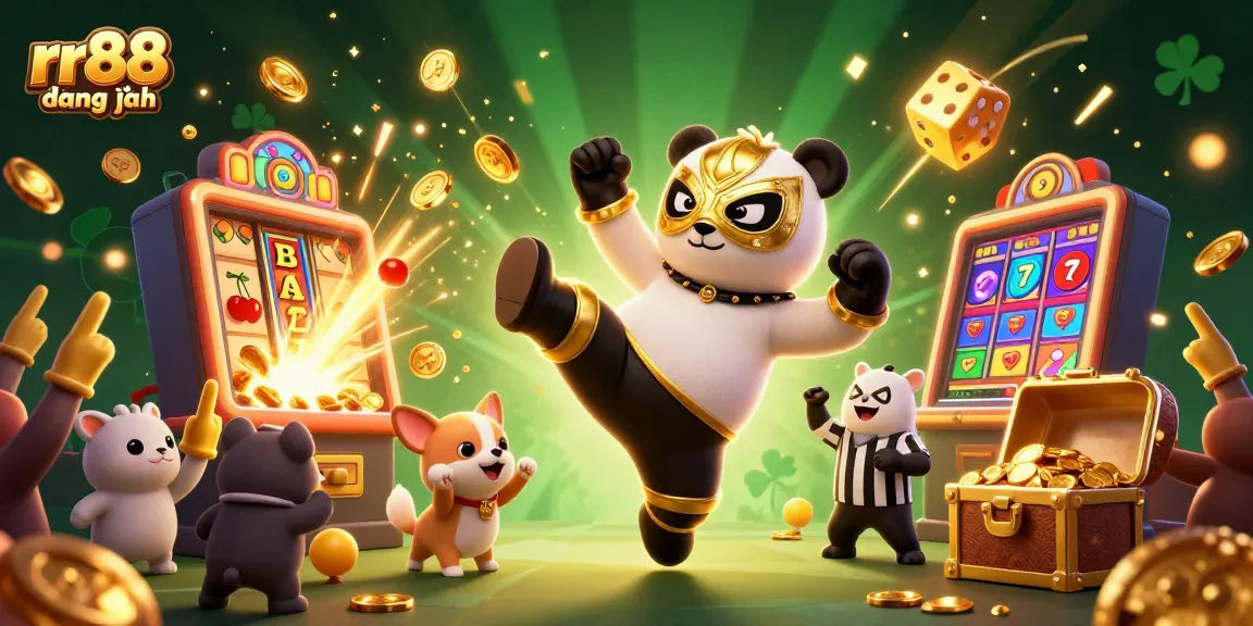 Join the excitement of rr88 đăng nhập with a whimsical 3D casino scene highlighting fun characters and vibrant gaming elements.