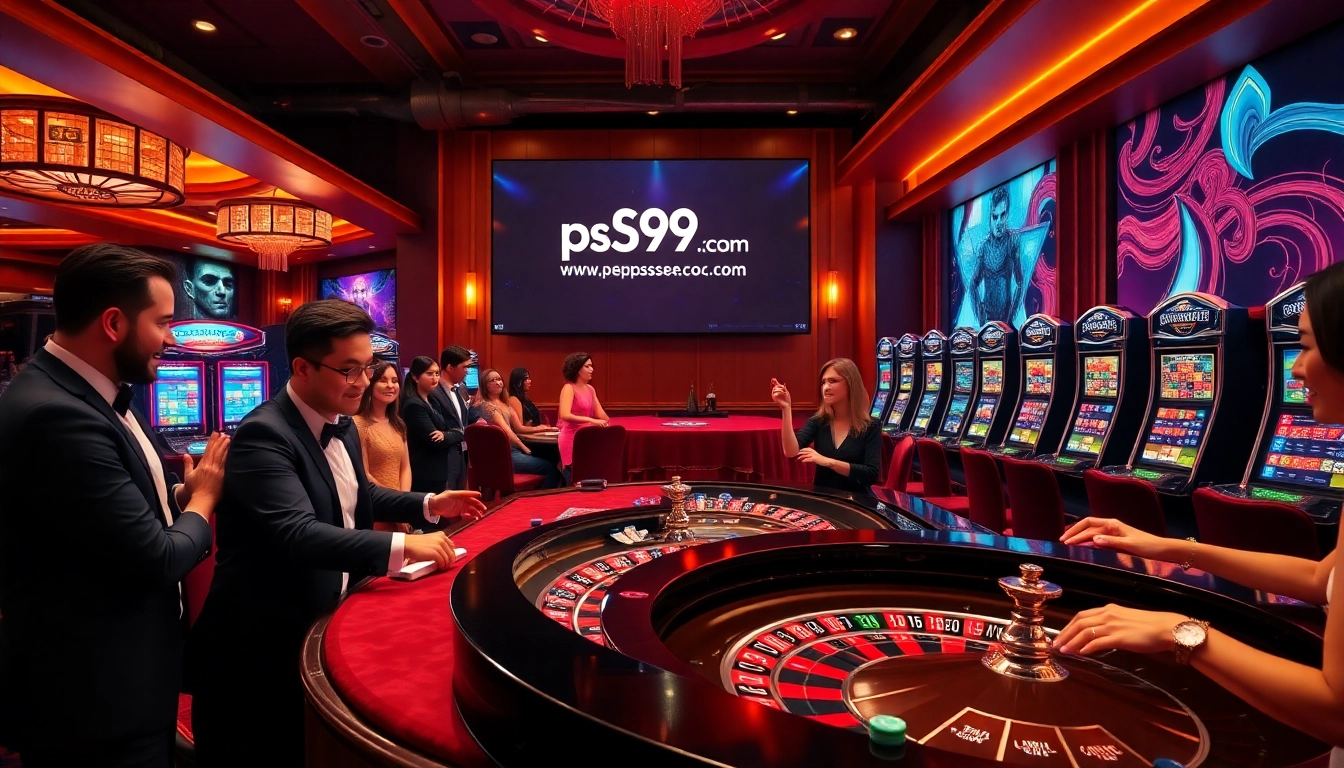 Players enjoying the exhilarating experience at the casino with ps99seo.com theme.