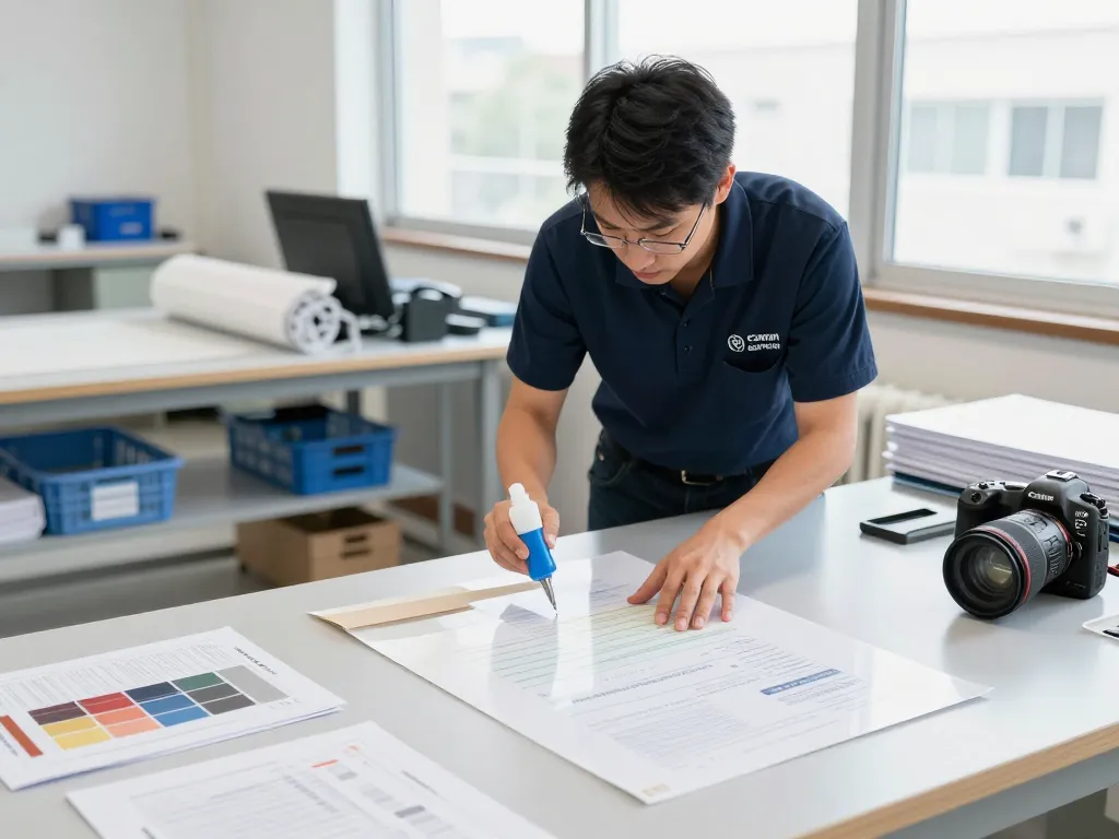 Expert technician demonstrating cách tháo lớp ép dẻo from laminated documents in a bright workshop setting.