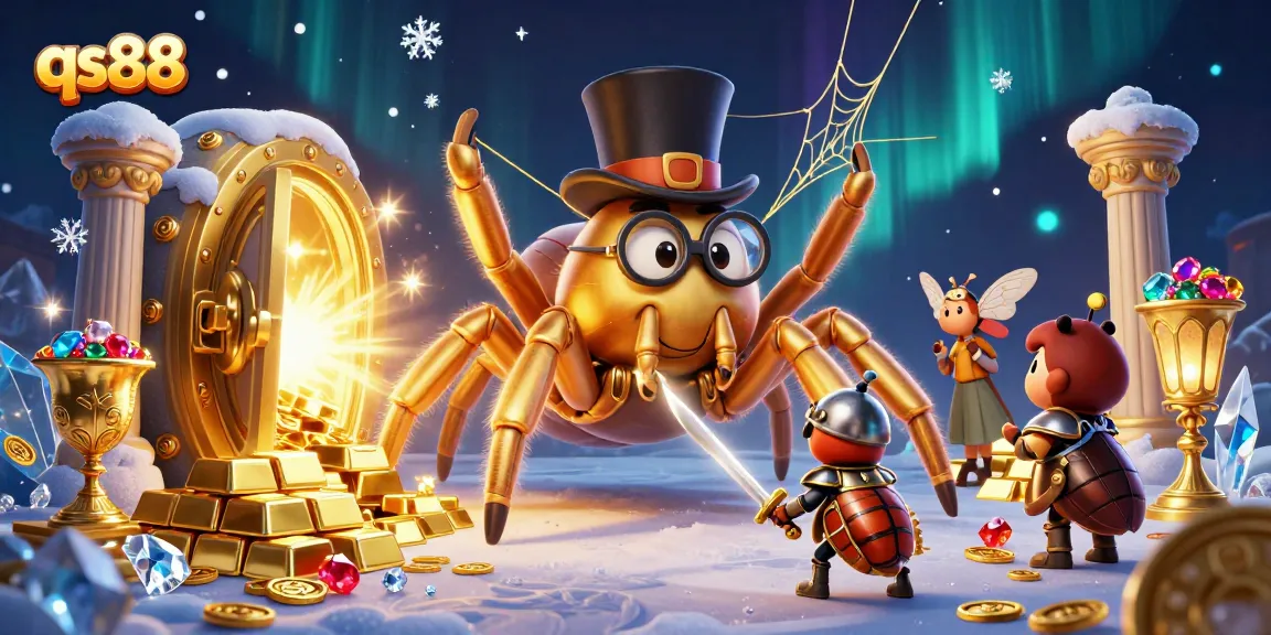Experience the thrill of qs88 online gambling with vibrant characters and gold-rich treasure in a packed casino scene.