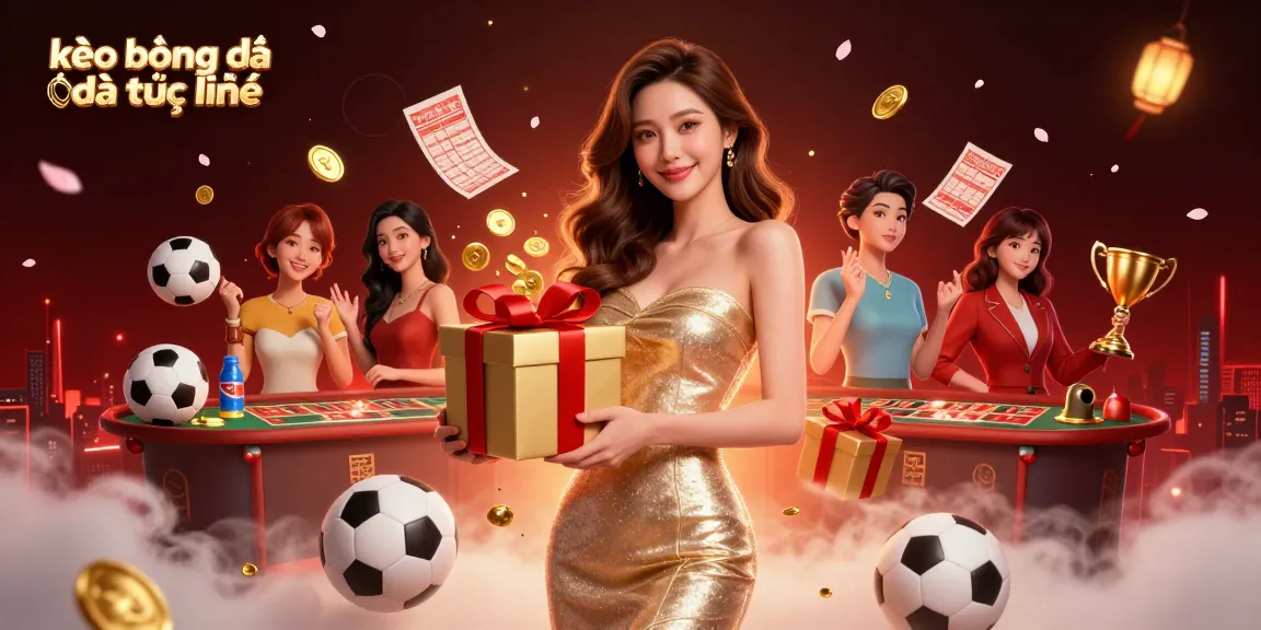 Experience thrilling kèo bóng đá trực tuyến action with vibrant sports elements and festive atmosphere.