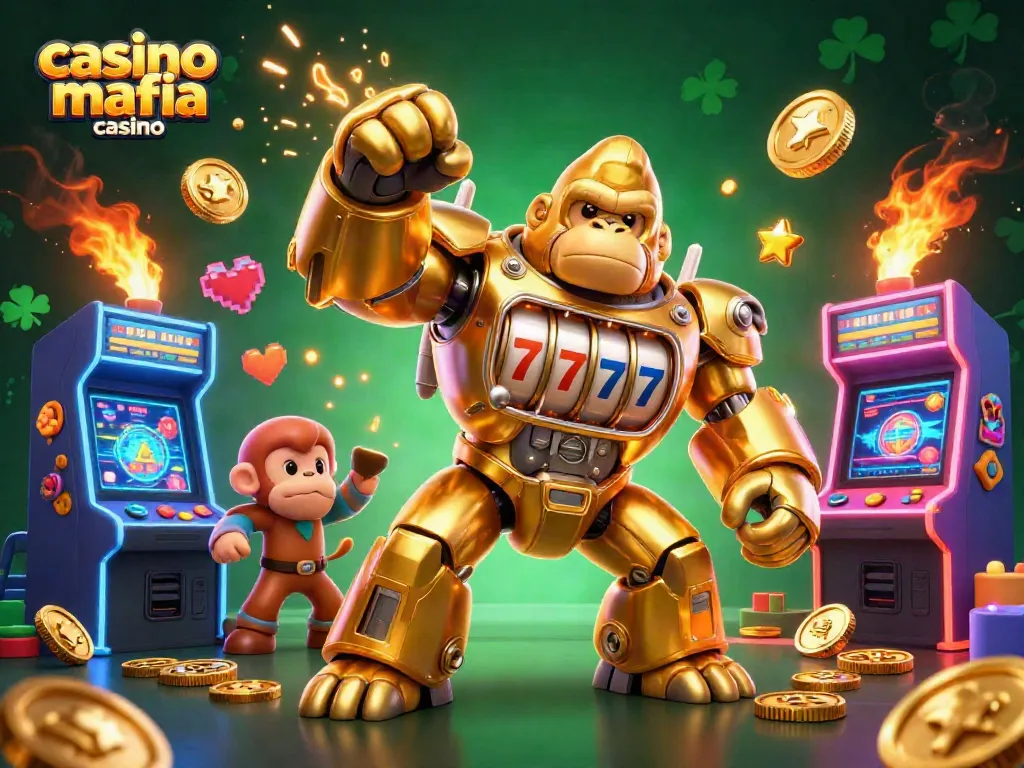 Engage with the exciting casino mafia casino themed 3D gorilla mech and colorful arcade games.